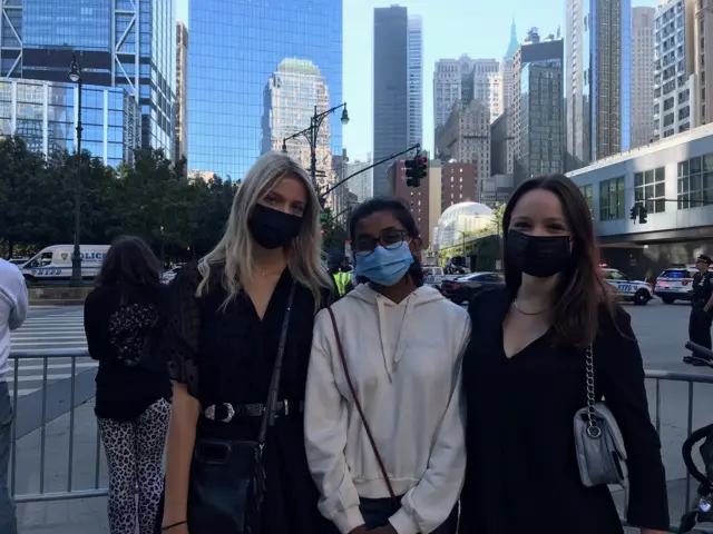 Friends from France visit the 9/11 memorial