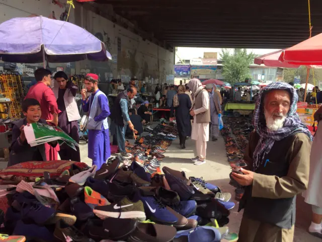 A busy market in Kabul