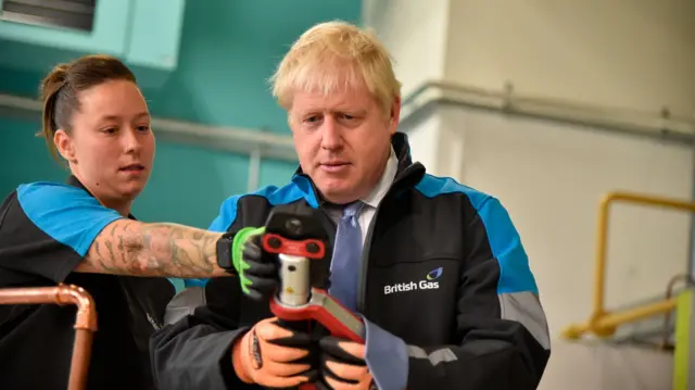 Boris Johnson at British Gas in Leicester