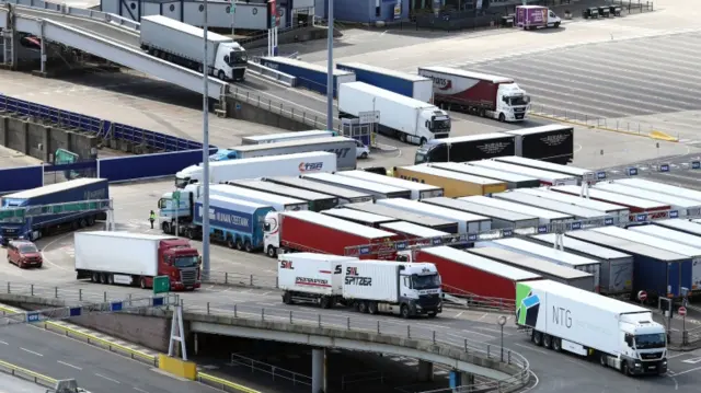 Lorries at Port of Dover