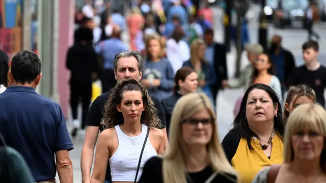 People walking down the street