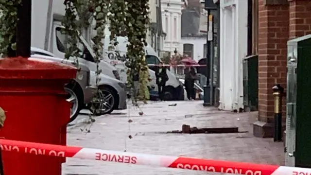 Damage to pavement in Bridgnorth