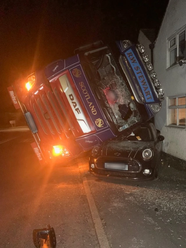 Crashed lorry