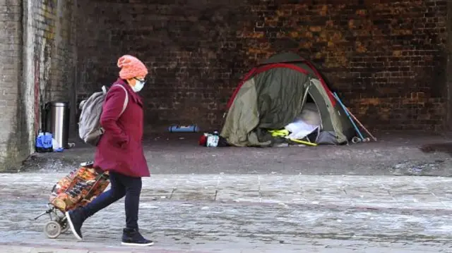 Homeless tent in Bradford