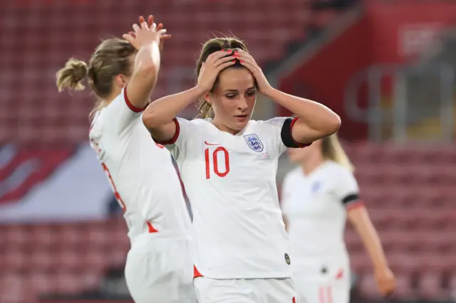 Ella Toone in action for England