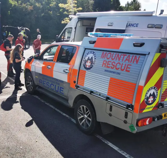 Mountain Rescue Team volunteers being briefed