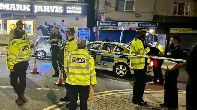 Police on St Peters Road in Highfields