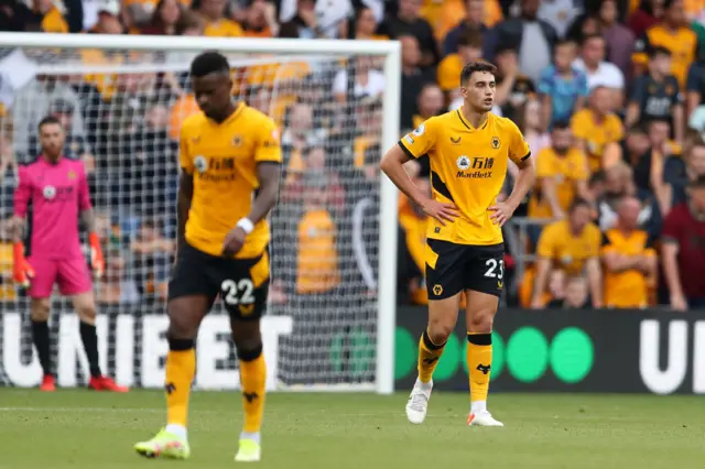 Wolves players against Brentford