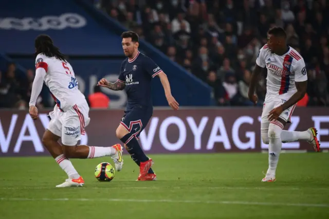 Lionel Messi on the attack for PSG.