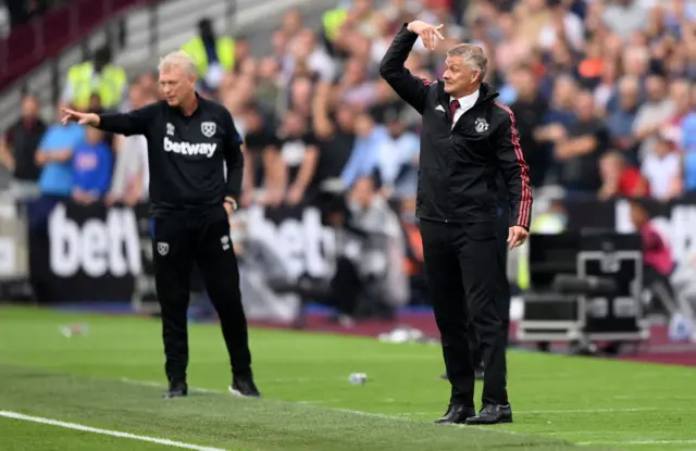 Manchester United boss Ole Gunnar Solskjaer and West Ham manager David Moyes