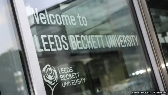 Leeds Beckett University sign