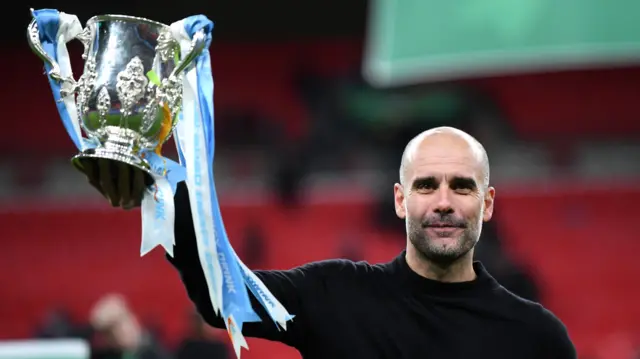 Pep Guardiola with Carabao Cup