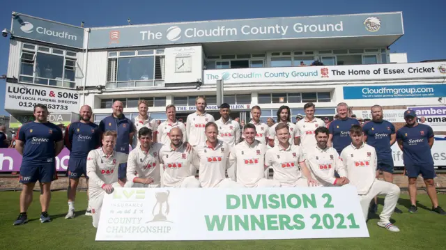 Essex with the Division Two trophy