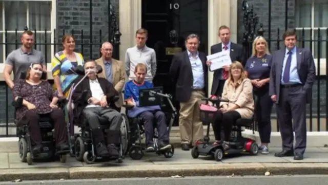 MND Campaigners outside Downing St