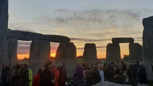 People gather at Stonehenge