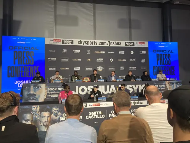 Press conference table at Tottenham Hotspur stadium