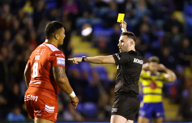 Albert Vete is sent to the sin-bin