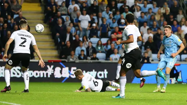 Viktor Gyokeres scores for Coventry.