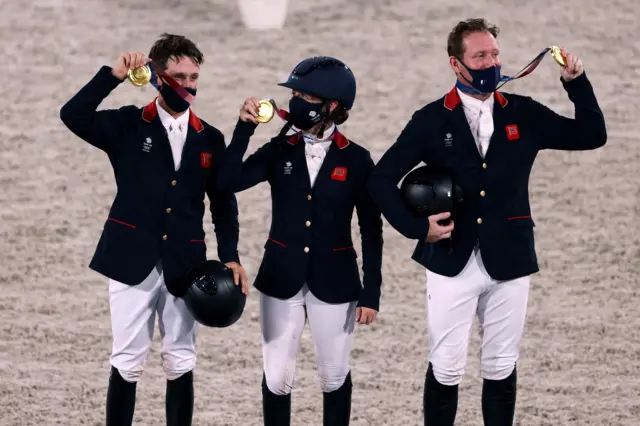 Great Britain's Olympic gold medal-winning trio of Oliver Townend, Laura Collett and Tom McEwen