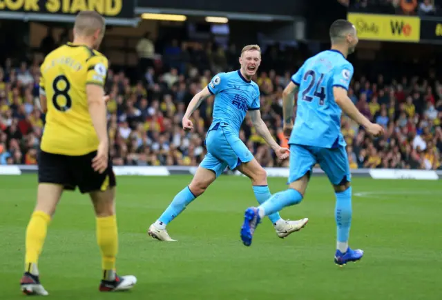 Longstaff celebrates his goal for Newcastle