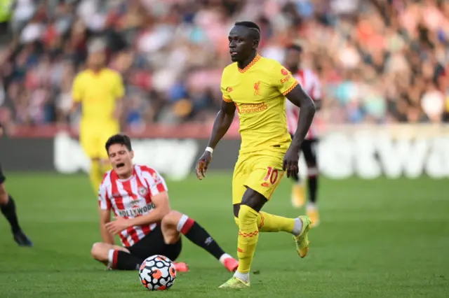 Sadio Mane in action against Brentford