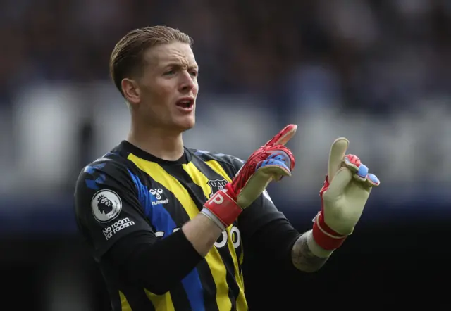 Jordan Pickford in action for Everton