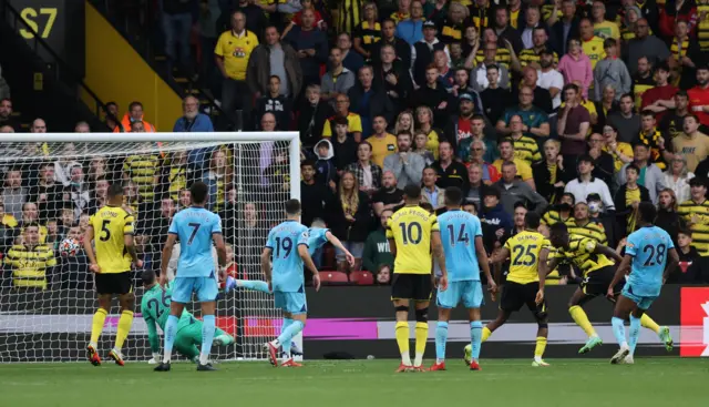 Ismaila Sarr scores for Watford