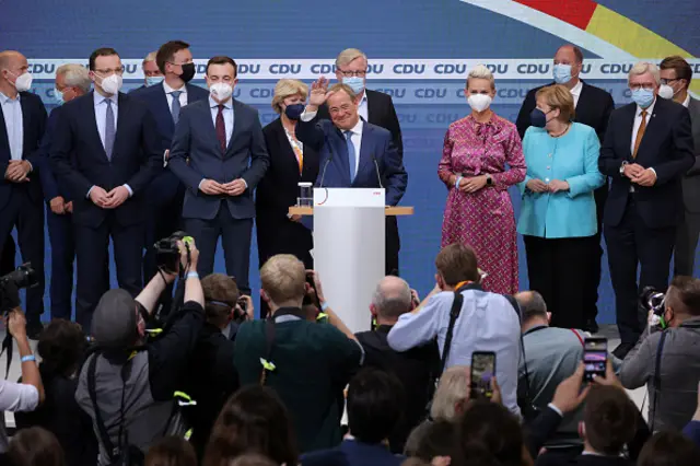 Armin laschet, Angela Merkel and CDU leaders.