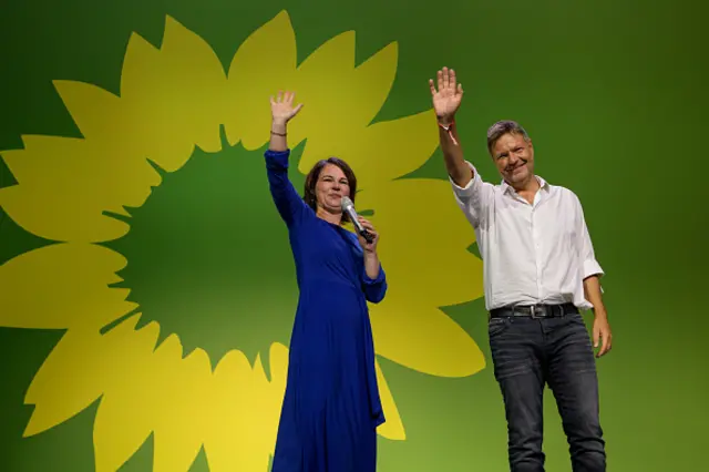 Annalena Baerbock, the Greens' candidate for Chancellor, and Robert Habeck, co-leader of the party.