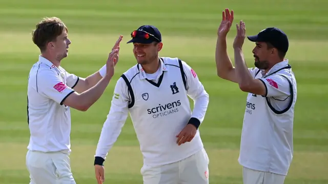 Craig Miles takes a wicket