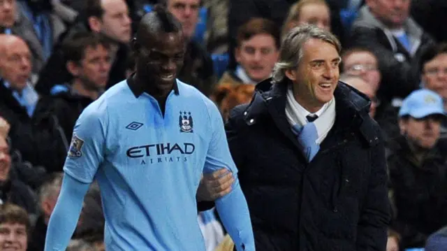 Mario Balotelli and Roberto Mancini