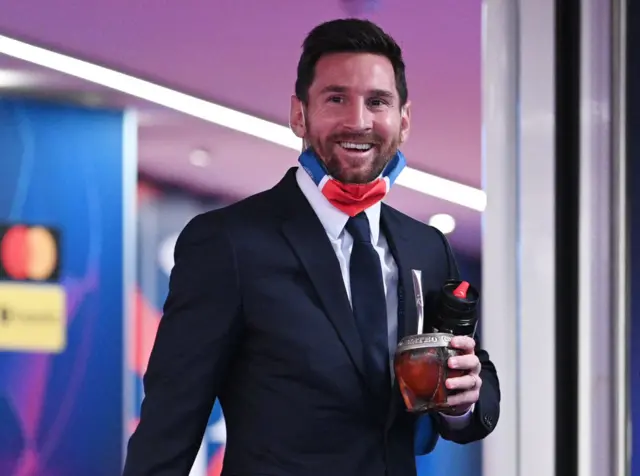 Lionel Messi arrives