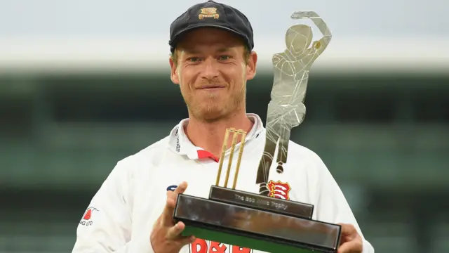 Essex captain Tom Westley with the Bob Willis Trophy in 2020