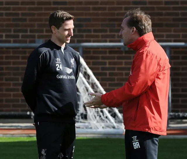 Brendan Rodgers and Joe Allen together at Liverpool