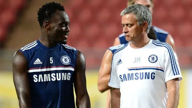 Michael Essien and Jose Morinho