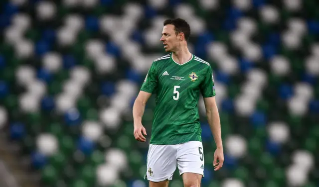 Northern Ireland defender Jonny Evans in action