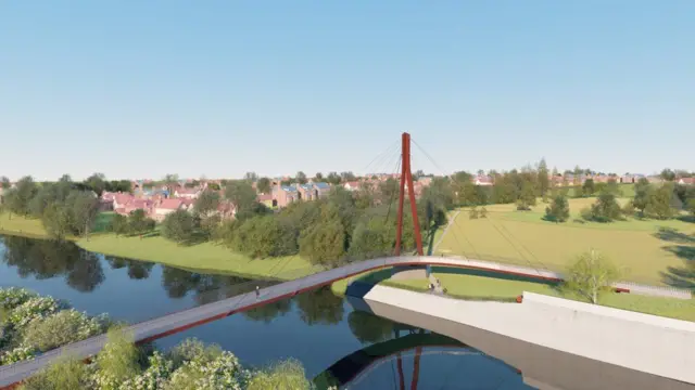 An artist's impression of the new bridge