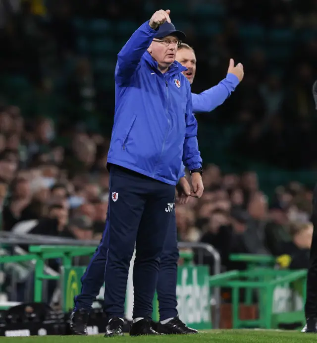 John McGlynn on the touchline at Parkhead as Raith Rovers faced Celtic in the League Cup