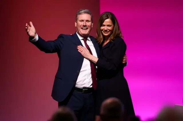 Keir Starmer with his wife Victoria