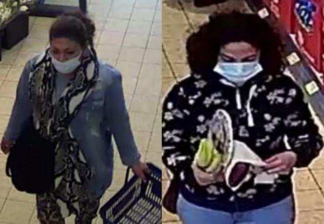 Two women pictured in separate CCTV images