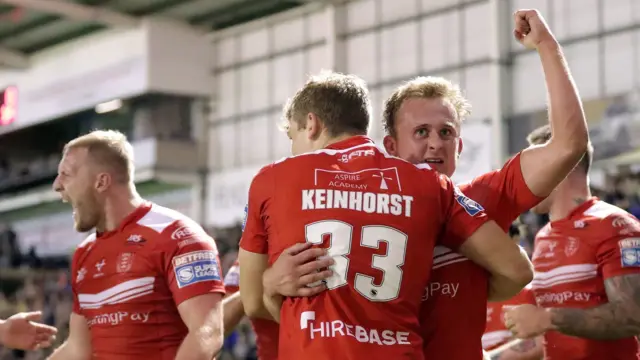 Hull KR celebrate v Warrington