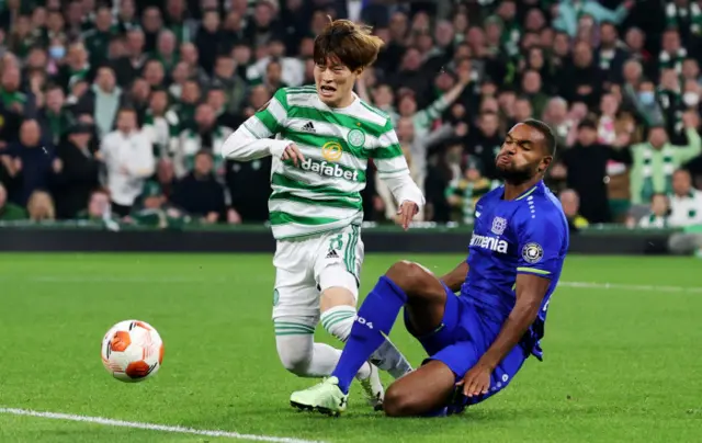 Celtic's Kyogo Furuhashi is thwarted