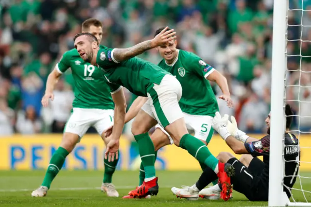 Shane Duffy scores for Republic of Ireland