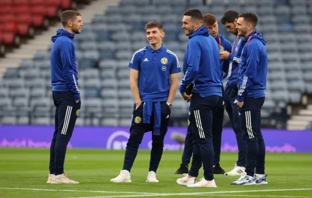 Scotland players at Hampden