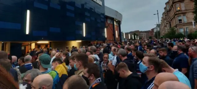 Queues outside Hampden after kick-off