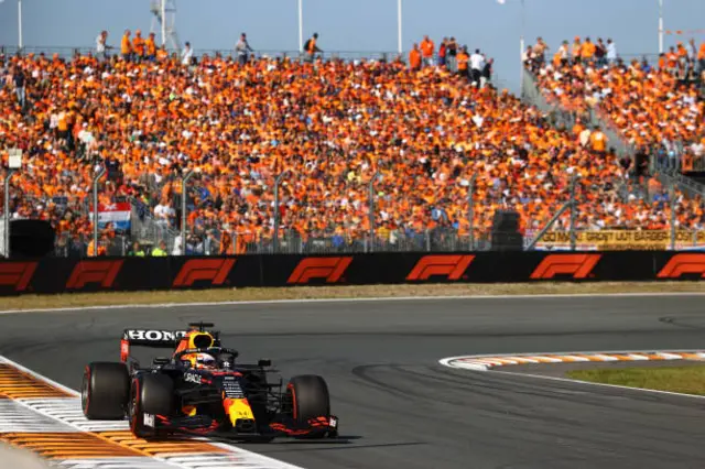 Max Verstappen leading the Dutch Grand Prix