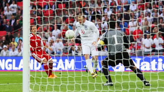 Wayne Rooney scores against Andorra in 2006