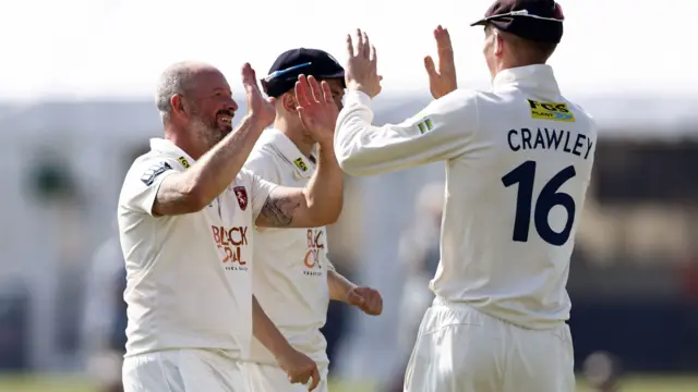 Kent celebrate wicket