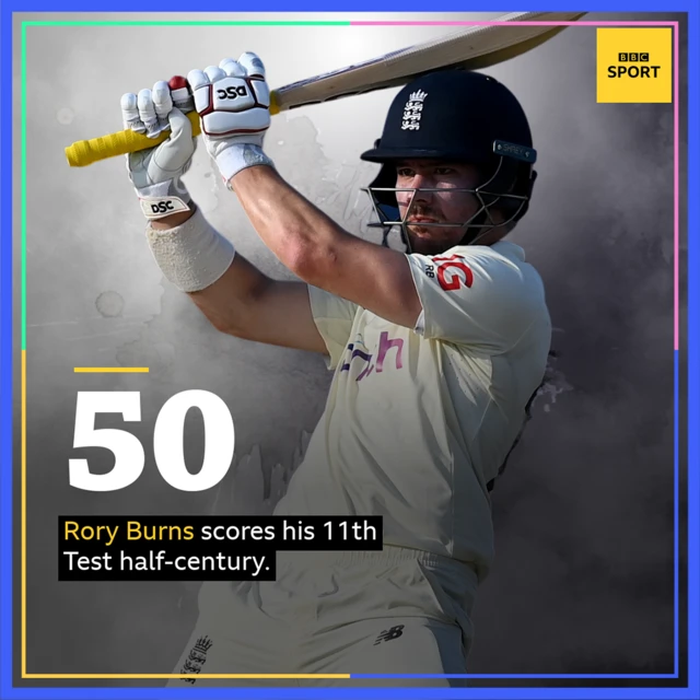 Rory Burns fifty graphic