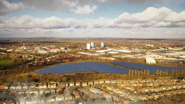 A CGI of the proposed solar farm